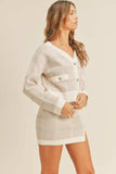 MABLE Plaid Button Down Sweater Cardigan and Mini Skirt Set - Trendsi - Flyclothing LLC