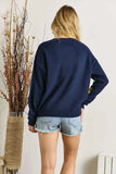 ADORA Full Size Flower Popped Sweater Plus Size - Trendsi