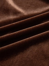 Solid Color Velvet V Neck Long Sleeve Tiered Mini Dress - Trendsi - Flyclothing LLC