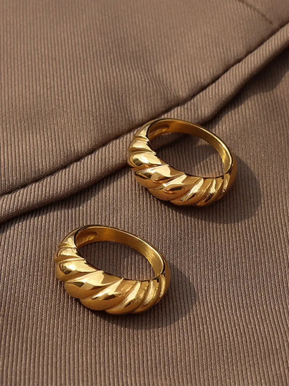 Ribbed Titanium Steel Ring - Trendsi - Flyclothing LLC