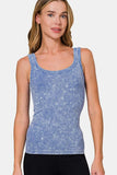 Zenana Ribbed Scoop Neck Tank - Trendsi