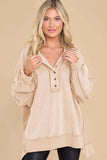 Exposed Seam Long Sleeve Sweatshirt - Trendsi - Flyclothing LLC