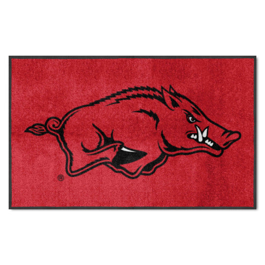 Arkansas Razorbacks 4X6 High-Traffic Mat with Durable Rubber Backing - Landscape Orientation - Arkansas