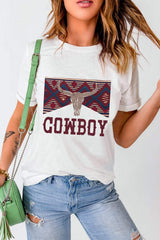 Graphic Round Neck Short Sleeve T-Shirt - Trendsi - Flyclothing LLC