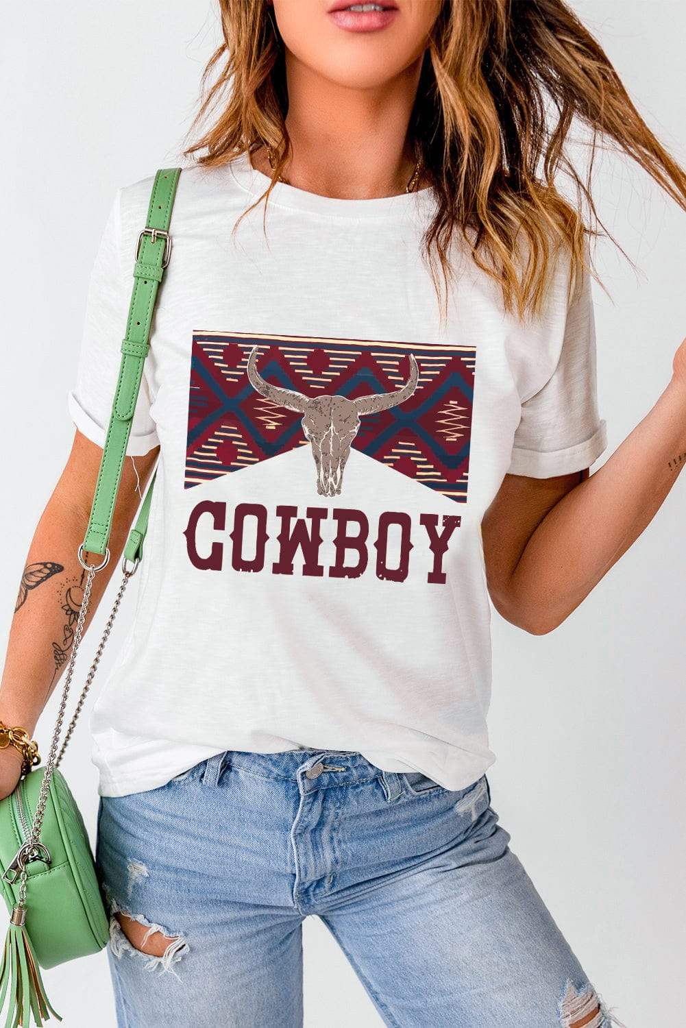 Graphic Round Neck Short Sleeve T-Shirt - Trendsi - Flyclothing LLC