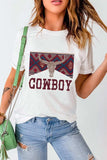 Graphic Round Neck Short Sleeve T-Shirt - Trendsi - Flyclothing LLC