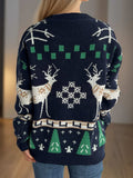 Christmas Element Round Neck Long Sleeve Sweater - Trendsi - Flyclothing LLC