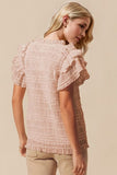 Oh Full Size Frill Notched Flounce Sleeve Blouse - Trendsi