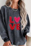 Valentine’s Day LOVE Round Neck Long Sleeve Sweatshirt - Trendsi - Flyclothing LLC