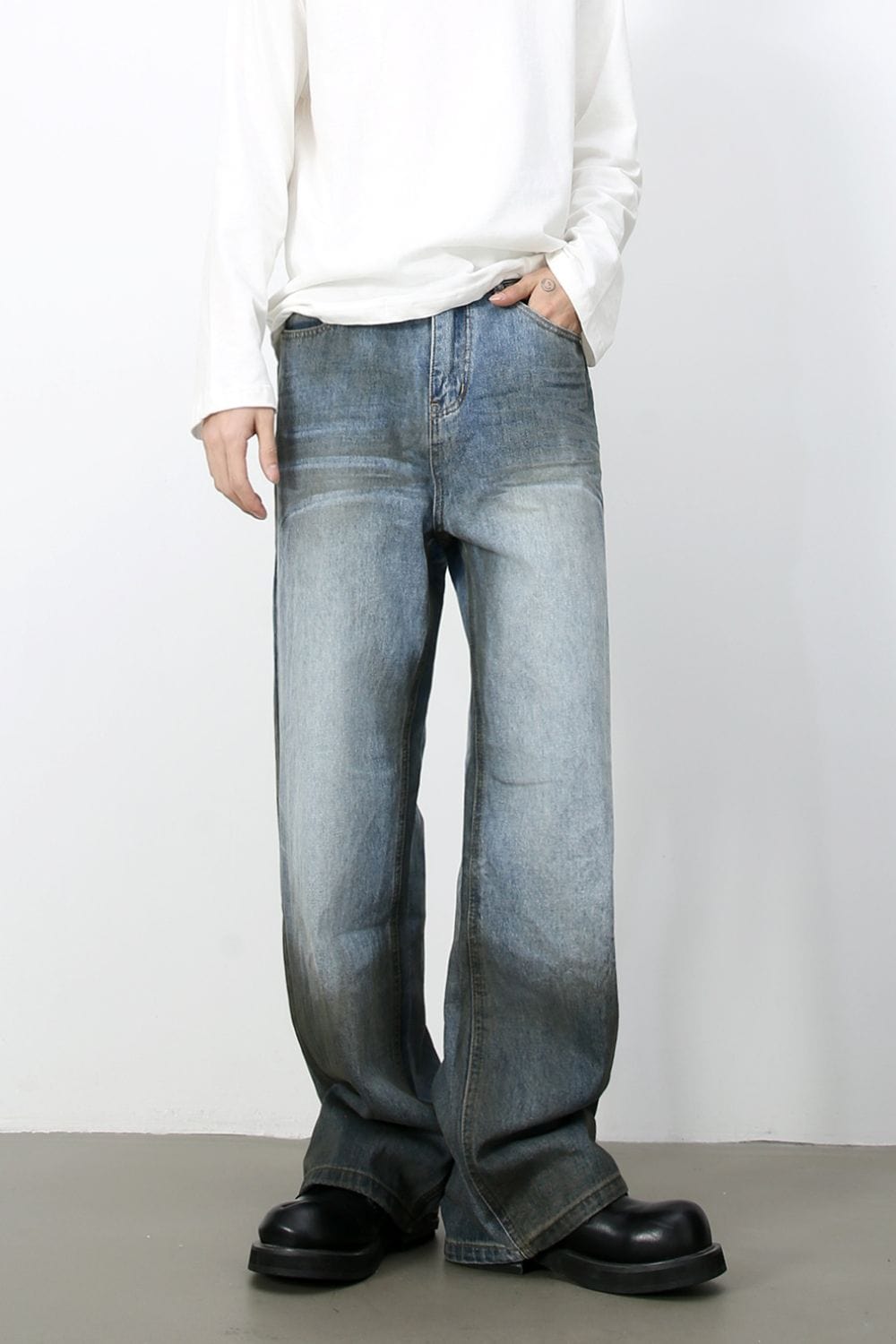 Men's Loose Jeans with Pockets - Trendsi