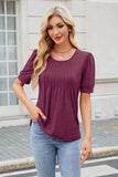 Round Neck Short Sleeve T-Shirt - Trendsi
