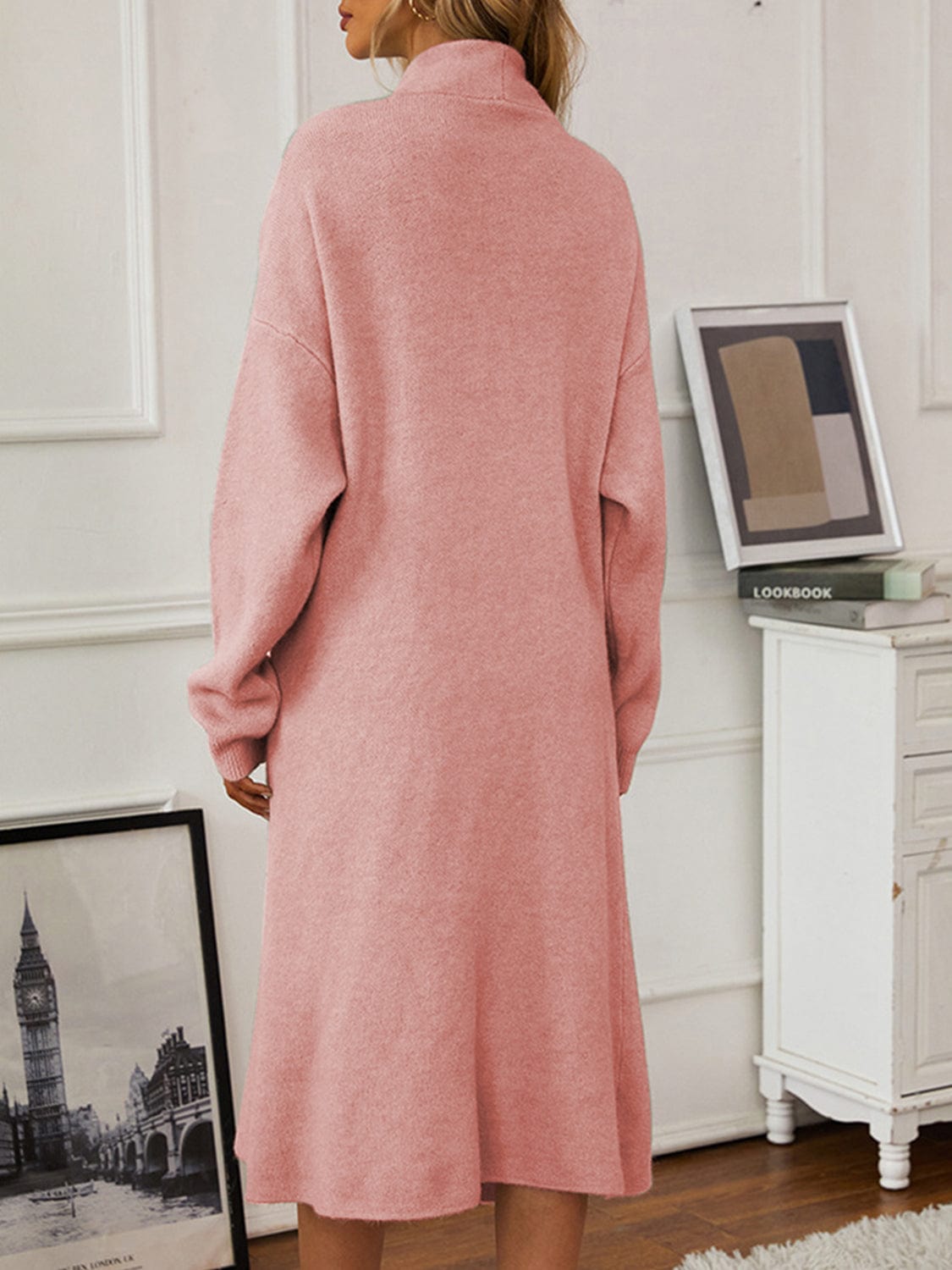 V-Neck Cami Dress and Open Front Cardigan Sweater Set - Trendsi
