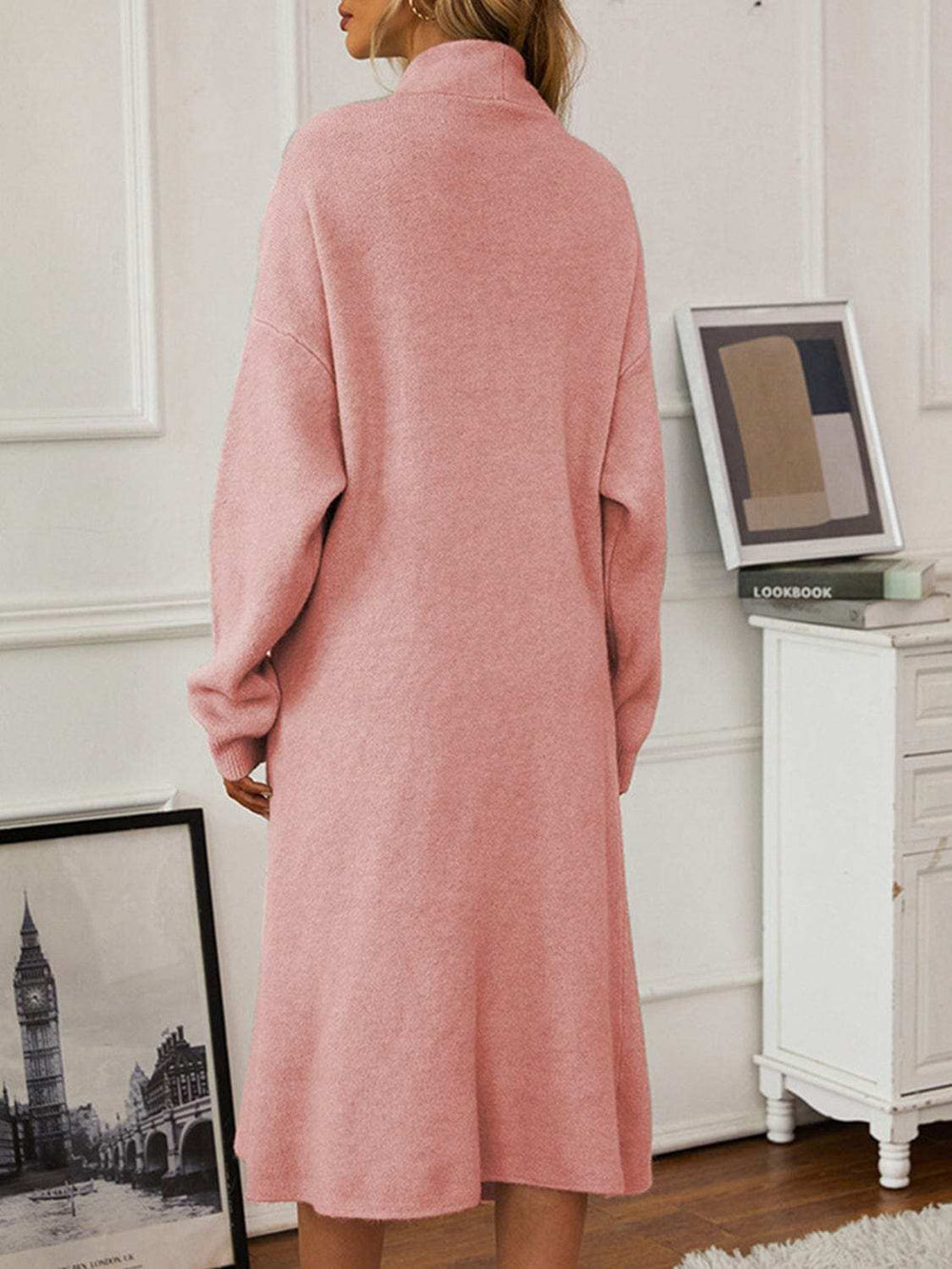 V-Neck Cami Dress and Open Front Cardigan Sweater Set - Trendsi - Flyclothing LLC