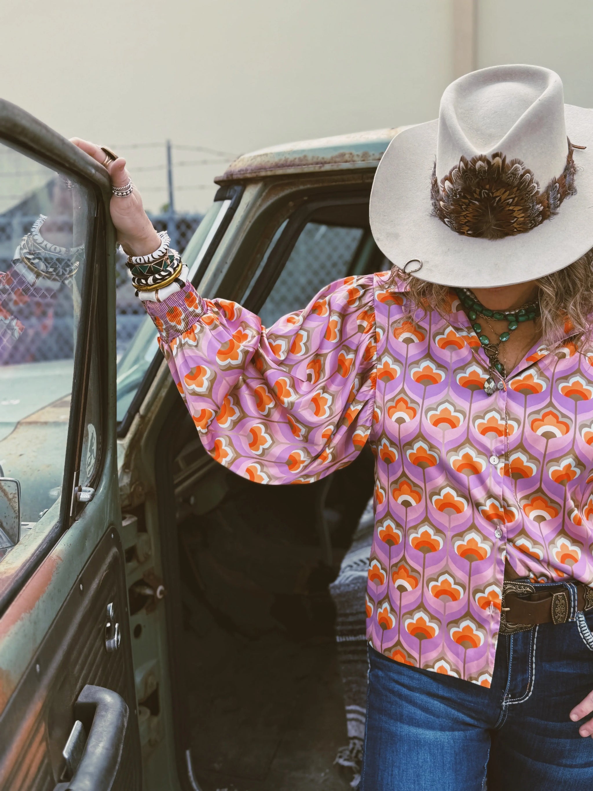 Room At The Top Balloon Sleeve Button Up Blouse - Lil Bee's Bohemian - Flyclothing LLC