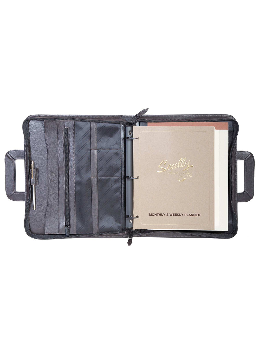 Scully Leather 3 ring zip binder w/drop handles - Scully Leather - Flyclothing LLC