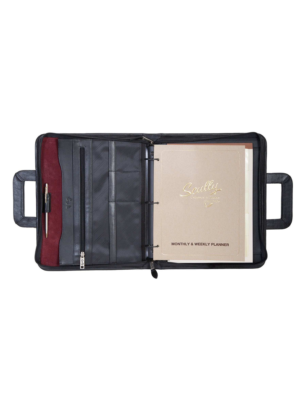 Scully Leather 3 ring zip binder w/drop handles - Scully Leather - Flyclothing LLC