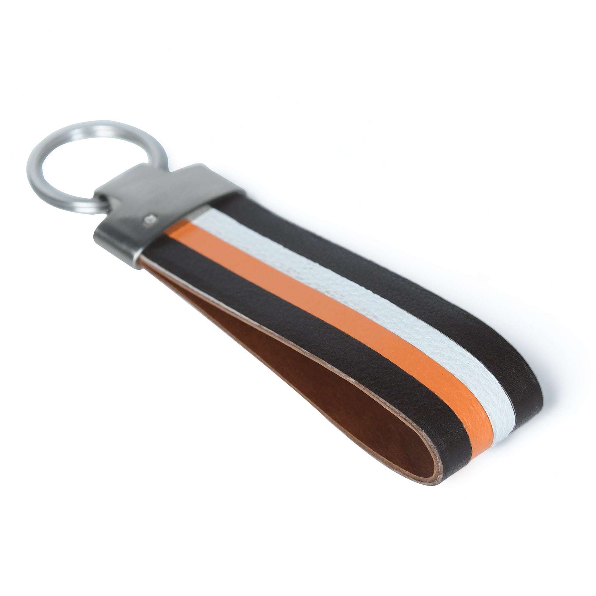 Multi-colored Leather Stripped Keychain - Classy Leather Bags - Flyclothing LLC
