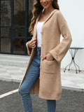 Pocketed Button Up Long Sleeve Hooded Cardigan - Trendsi - Flyclothing LLC