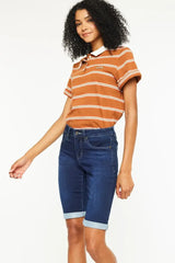 Kancan Mid Rise Bermuda Denim Shorts - Trendsi - Flyclothing LLC