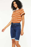 Kancan Mid Rise Bermuda Denim Shorts - Trendsi - Flyclothing LLC