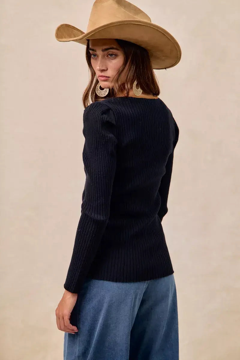 BiBi Ribbed Contrast Front Tied Top with Shrried - Trendsi - Flyclothing LLC