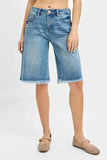 RISEN Full Size Tummy Control Mid Rise Fit Bermuda Plus Size - Trendsi - Flyclothing LLC