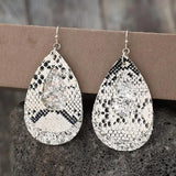 PU Leather Sequin Teardrop Earrings - Trendsi