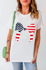 Bow Round Neck Short Sleeve T-Shirt - Trendsi - Flyclothing LLC