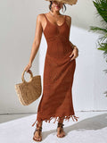 Openwork Scoop Neck Cover-Up Dress - Trendsi - Flyclothing LLC