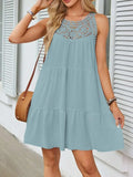 Ruffled Hem Lace Sleeveless Dress - Trendsi - Flyclothing LLC
