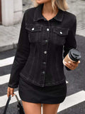 Button Up Long Sleeve Denim Jacket - Trendsi - Flyclothing LLC