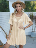 Openwork Flutter Sleeve Cover-Up Dress - Trendsi