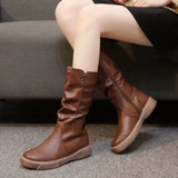 Round Toe Platform Boots - Trendsi - Flyclothing LLC