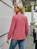 V-Neck Long Sleeve T-Shirt - Trendsi