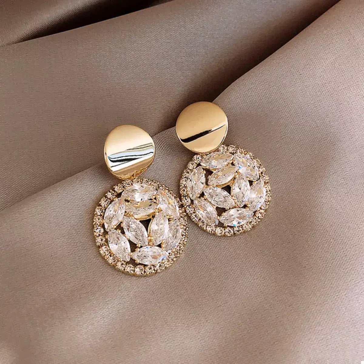 18K Gold-Plated Dangle Earrings - Trendsi - Flyclothing LLC