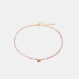 Stainless Steel Glass Stone Necklace - Trendsi
