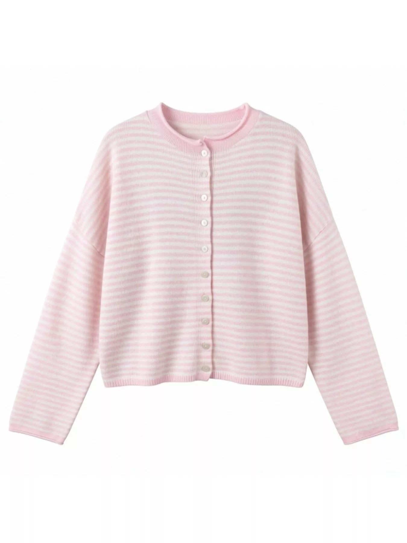 Button-Down Striped Knit Cardigan - Trendsi - Flyclothing LLC