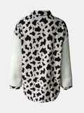 Fuzzy Button Up Long Sleeve Jacket - Trendsi - Flyclothing LLC