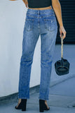 Distressed Pumpkin Pattern Jeans with Pockets - Trendsi