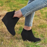 High Heel Ankle Boots with Side Zip - Trendsi