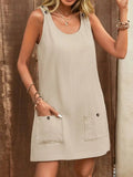 Pocketed Scoop Neck Sleeveless Dress - Trendsi