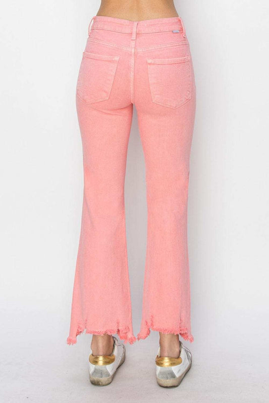 RISEN Raw Hem Bootcut Jeans with Pockets - Trendsi - Flyclothing LLC