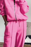 Zip Up Long Sleeve Top and Pants Set - Trendsi - Flyclothing LLC