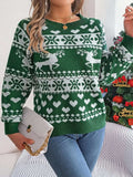 Christmas Element Round Neck Long Sleeve Sweater - Trendsi - Flyclothing LLC