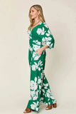 Double Take Full Size Printed Tie Back Wide Leg Jumpsuit - Trendsi - Flyclothing LLC