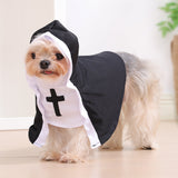 Cat Halloween Decoration Nun Cloak Dog