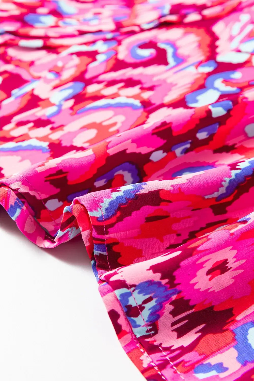 Abstract Print V Neck Half Sleeve Loose Fit Blouse - Trendsi - Flyclothing LLC