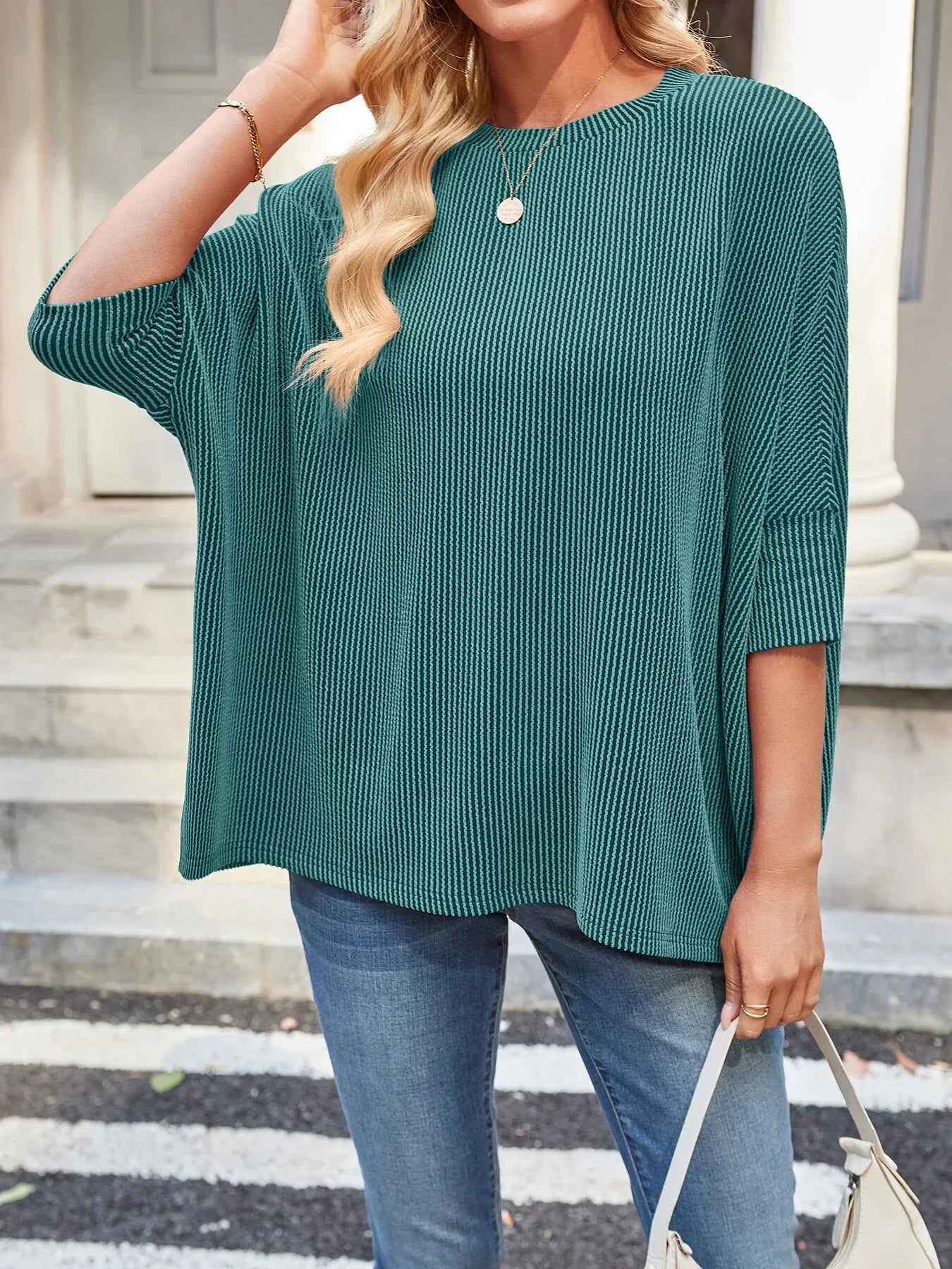 Relaxed Fit Half Sleeve T-Shirt - Trendsi - Flyclothing LLC