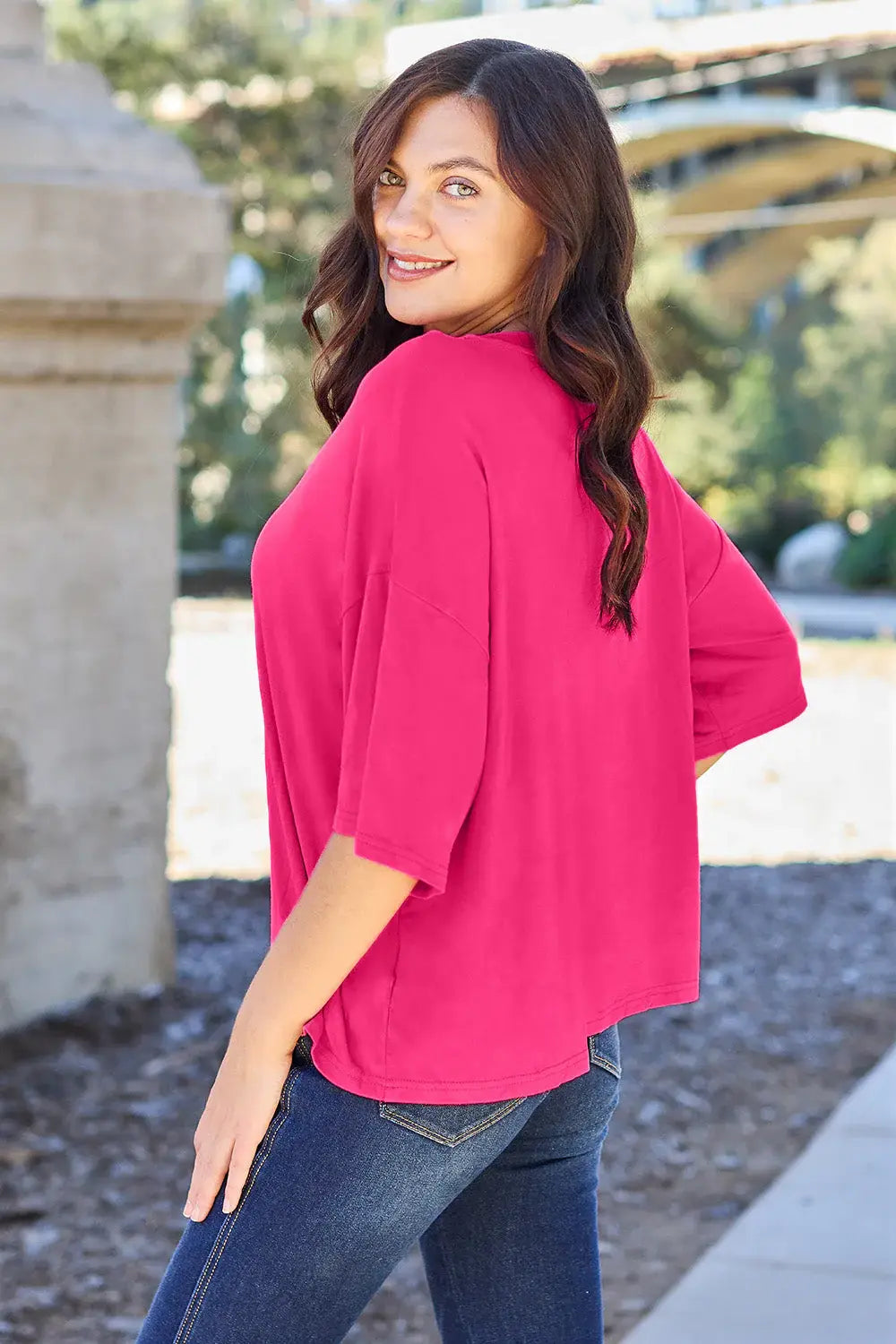 Basic Bae Full Size Round Neck Drop Shoulder T-Shirt - ShopBasicbae - Flyclothing LLC