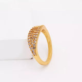 18K Gold-Plated Copper Zircon Round Ring - Trendsi - Flyclothing LLC
